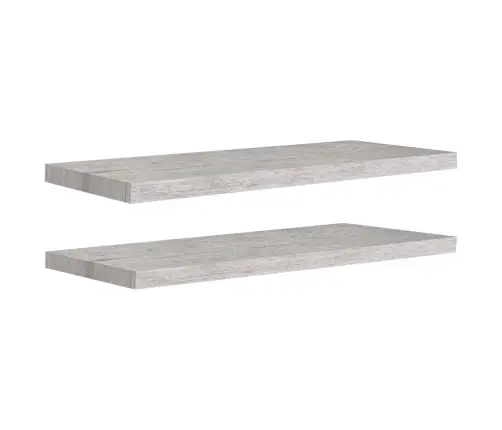 Sienas Plaukti, 2 Gab., Betona Pelēki, 80X23,5X3,8 Cm, Mdf Vidaxl