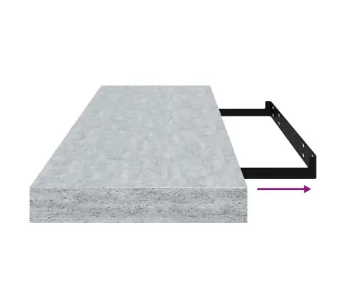 Seinariiulid 2 Tk, Betoonhall, 80 X 23,5 X 3,8 Cm Mdf