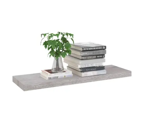 Sienas Plaukti, 4 Gab., Betona Pelēki, 80X23,5X3,8 Cm, Mdf Vidaxl