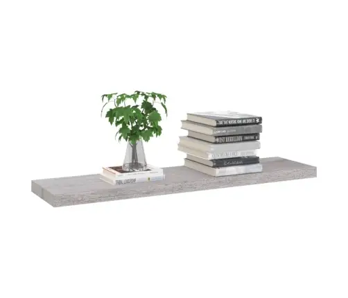 Sienas Plaukti, 4 Gab., Betona Pelēki, 90X23,5X3,8 Cm, Mdf Vidaxl