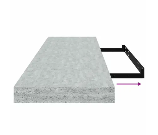 Seinariiulid 4 Tk, Betoonhall, 90 X 23,5 X 3,8 Cm Mdf