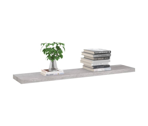 Sienas Plaukts, Betona Pelēks, 120X23,5X3,8 Cm, Mdf Vidaxl