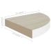 Stūra Sienas Plaukti, 4 Gab., Ozola, Balti, 25X25X3,8 Cm, Mdf Vidaxl