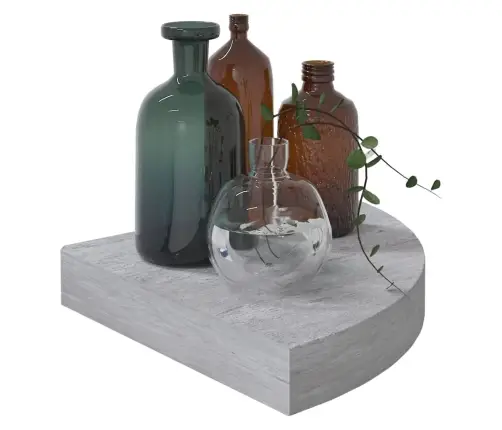 Stūra Sienas Plaukts, Betona Pelēks, 25X25X3,8 Cm, Mdf Vidaxl