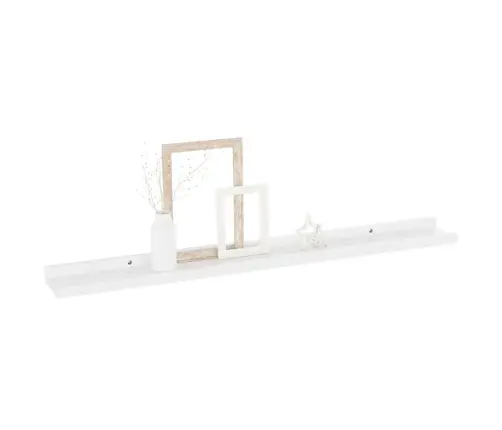 Sienas Plaukti, 2 Gab., Spīdīgi Balti, 80X9X3 Cm Vidaxl