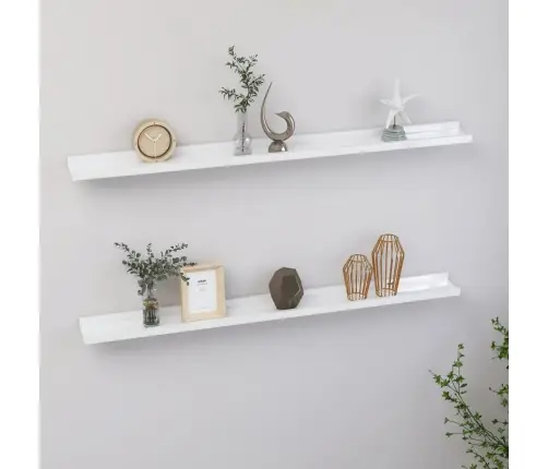 Seinariiulid, 2 Tk, Kõrgläikega Valge, 100 X 9 X 3 Cm
