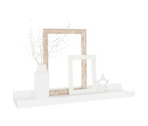 Sieninės Lentynos, 4Vnt., Baltos Spalvos, 40X9X3Cm