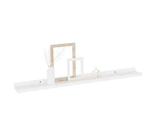 Sienas Plaukti, 4 Gab., Balti, 80X9X3 Cm Vidaxl