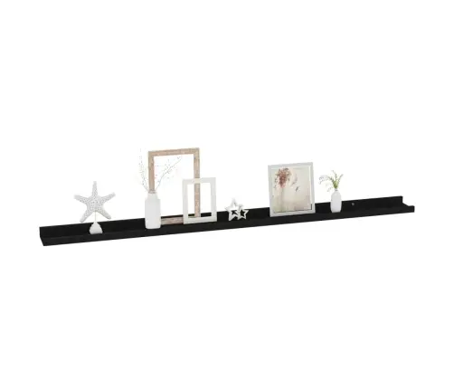 Seinariiulid, 2 Tk, Must, 115 X 9 X 3 Cm