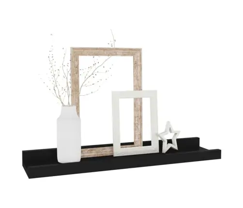 Sienas Plaukti, 4 Gab., Melni, 40X9X3 Cm Vidaxl