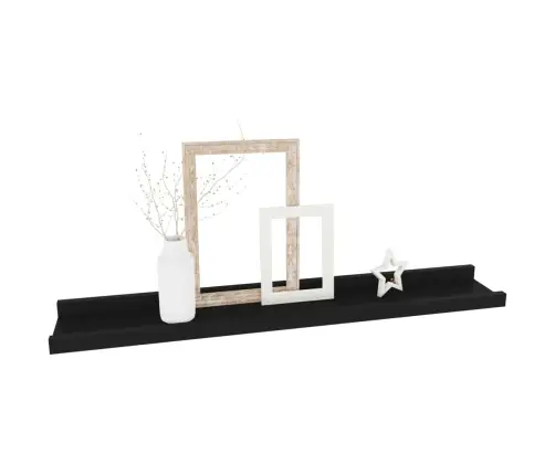 Sienas Plaukti, 4 Gab., Melni, 60X9X3 Cm Vidaxl