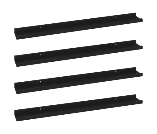 Seinariiulid, 4 Tk, Must, 80 X 9 X 3 Cm