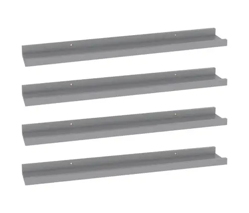 Sieninės Lentynos, 4Vnt., Pilkos Spalvos, 60X9X3Cm Sieninės Lentynos, 4Vnt., Pilkos Spalvos, 60X9X3Cm