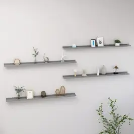 Sienas Plaukti, 4 Gab., Pelēki, 115X9X3 Cm Vidaxl