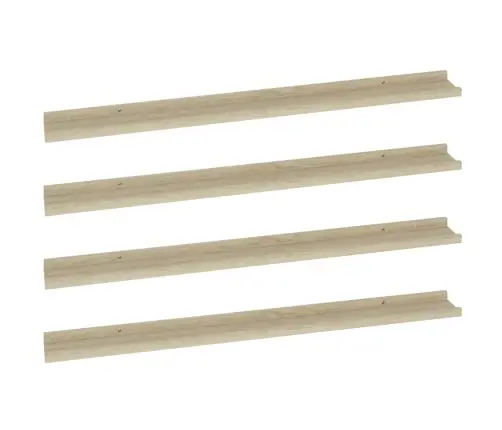 Sienas Plaukti, 4 Gab., Ozolkoka Krāsa, 100X9X3 Cm Vidaxl