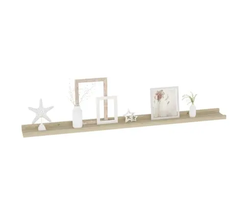 Sienas Plaukti, 4 Gab., Ozolkoka Krāsa, 100X9X3 Cm Vidaxl