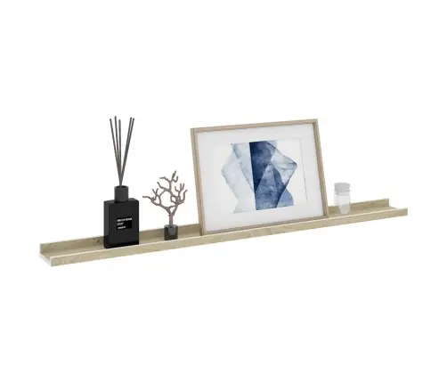 Sienas Plaukti, 2 Gab., Balta Un Ozolkoka Krāsa, 100X9X3 Cm Vidaxl