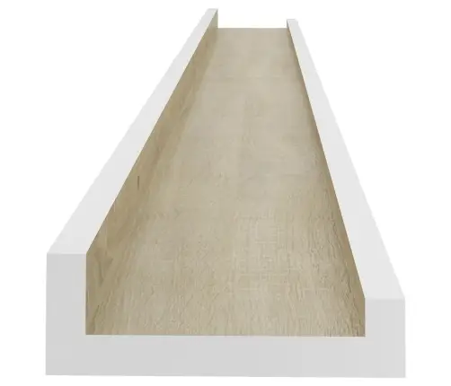 Sienas Plaukti, 2 Gab., Balta Un Ozolkoka Krāsa, 100X9X3 Cm Vidaxl