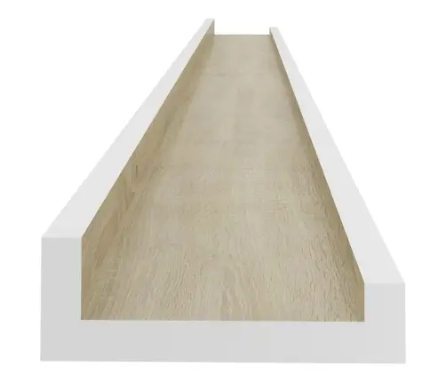 Sienas Plaukti, 2 Gab., Balta Un Ozolkoka Krāsa, 115X9X3 Cm Vidaxl