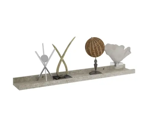 Sienas Plaukti, 2 Gab., Betona Pelēki, 60X9X3 Cm Vidaxl