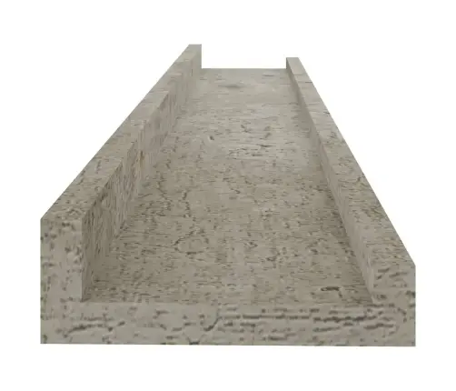 Sienas Plaukti, 2 Gab., Betona Pelēki, 60X9X3 Cm Vidaxl