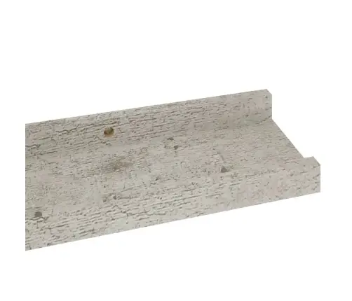 Sienas Plaukti, 2 Gab., Betona Pelēki, 60X9X3 Cm Vidaxl