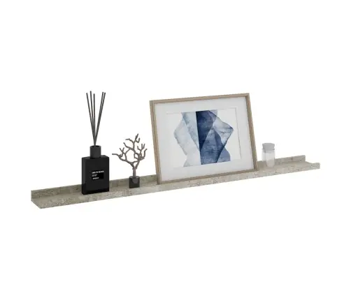 Sienas Plaukti, 2 Gab., Betona Pelēki, 100X9X3 Cm Vidaxl