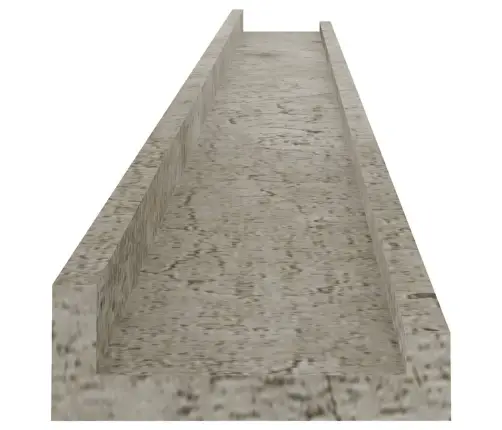 Seinariiulid, 4 Tk, Betoonhall, 100 X 9 X 3 Cm