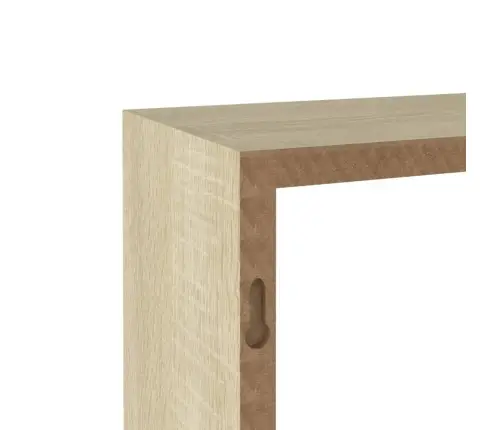 Kuba Formas Sienas Plaukti, 3 Gab., Baltā Un Ozolkoka Krāsā Vidaxl