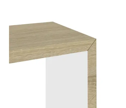 Kuba Formas Sienas Plaukti, 3 Gab., Baltā Un Ozolkoka Krāsā Vidaxl