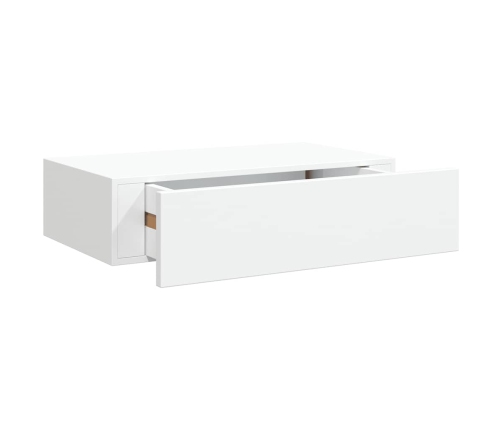 Sienas Atvilktņu Plaukts, Balts, 40X23,5X10 Cm, Mdf Vidaxl