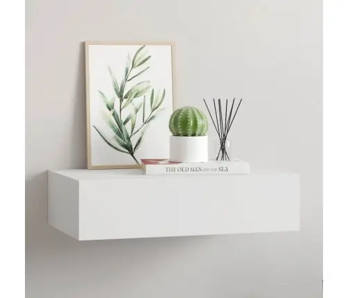 Sieninė Lentyna Su Stalčiumi, Balta, 40X23,5X10cm Mdf