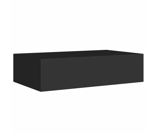 Sieninė Lentyna Su Stalčiumi, Juoda, 40X23,5X10cm Mdf