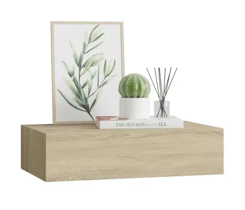 Sieninė Lentyna Su Stalčiumi, Ąžuolo, 40X23,5X10cm Mdf
