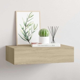 Sienas Atvilktņu Plaukts, Ozolkoka Krāsa, 40X23,5X10 Cm, Mdf Vidaxl