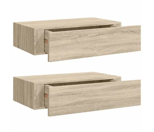 Lentynos Su Stalčiais, 2Vnt., Ąžuolo, 40X23,5X10cm Mdf