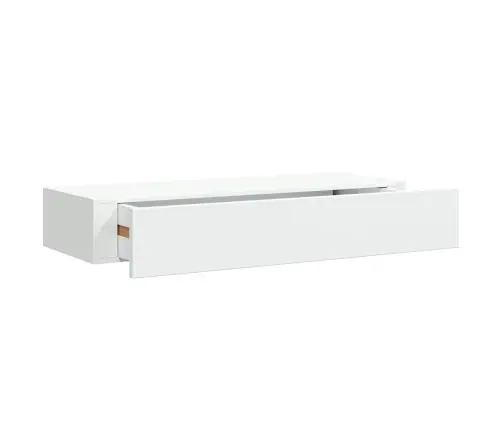 Sienas Atvilktņu Plaukts, Balts, 60X23,5X10 Cm, Mdf Vidaxl