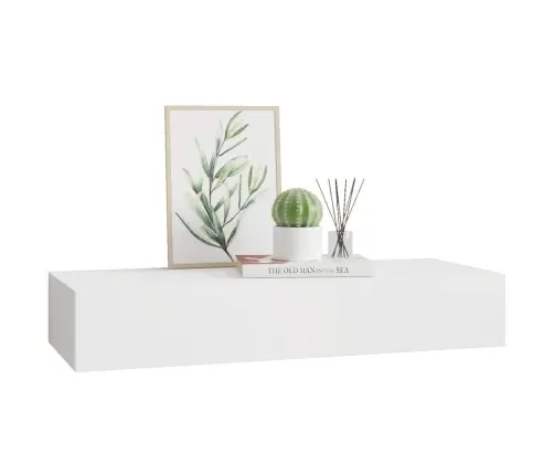 Sienas Atvilktņu Plaukts, Balts, 60X23,5X10 Cm, Mdf Vidaxl