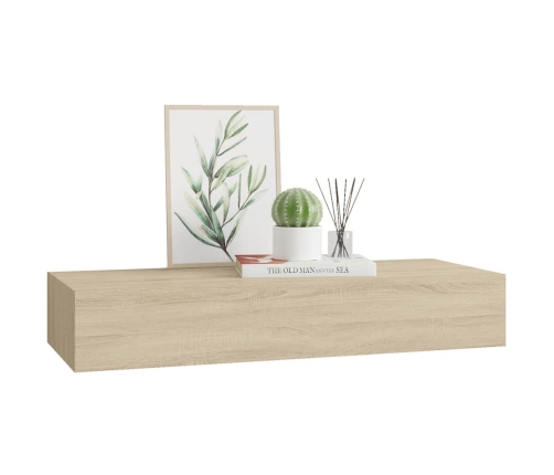 Sienas Atvilktņu Plaukts, Ozolkoka Krāsa, 60X23,5X10 Cm, Mdf Vidaxl