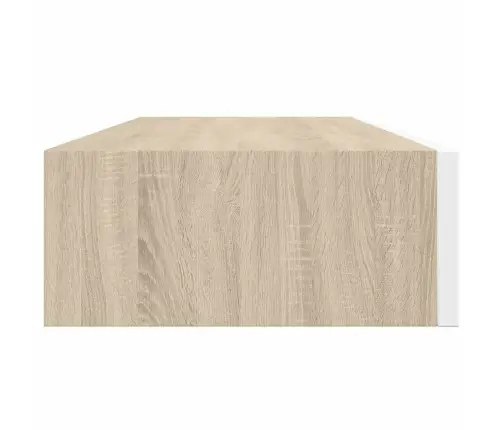 Sienas Atvilktņu Plaukti, 2 Gab., Ozola, Balti, 60X23,5X10 Cm Vidaxl