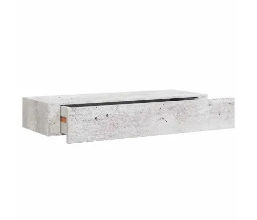Sieninė Lentyna Su Stalčiumi, Betono Pilka, 60X23,5X10cm Mdf