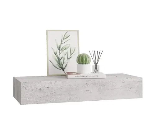 Sieninė Lentyna Su Stalčiumi, Betono Pilka, 60X23,5X10cm Mdf