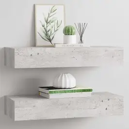Sahtliga Seinariiulid, 2 Tk, Betoonhall, 60X23.5X10cm Mdf