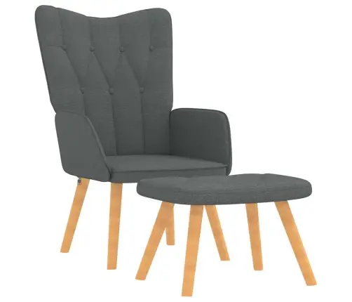 Atpūtas Krēsls Ar Kāju Balstu, Tumši Pelēks Audums Vidaxl