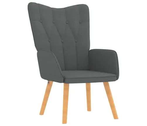 Atpūtas Krēsls Ar Kāju Balstu, Tumši Pelēks Audums Vidaxl