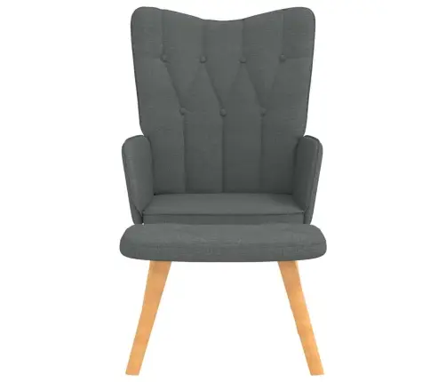 Atpūtas Krēsls Ar Kāju Balstu, Tumši Pelēks Audums Vidaxl