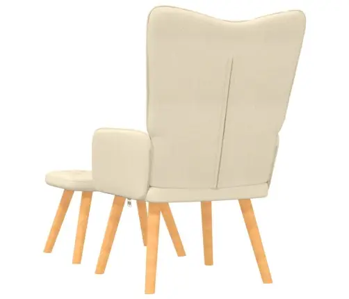 Atpūtas Krēsls Ar Kāju Balstu, Krēmkrāsas Audums Vidaxl