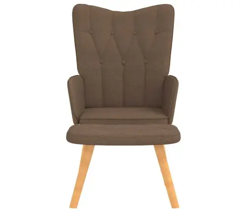 Atpūtas Krēsls Ar Kāju Balstu, Brūns Audums Vidaxl