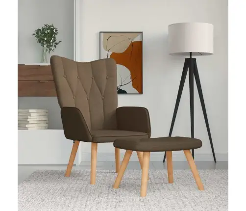 Atpūtas Krēsls Ar Kāju Balstu, Brūns Audums Vidaxl