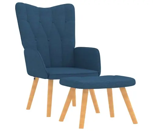 Poilsio Kėdė Su Pakoja, Mėlynos Spalvos, Audinys